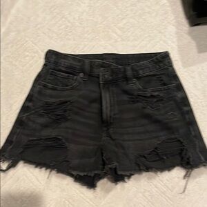 American Eagle Outfitters Black Distressed Jean Shorts